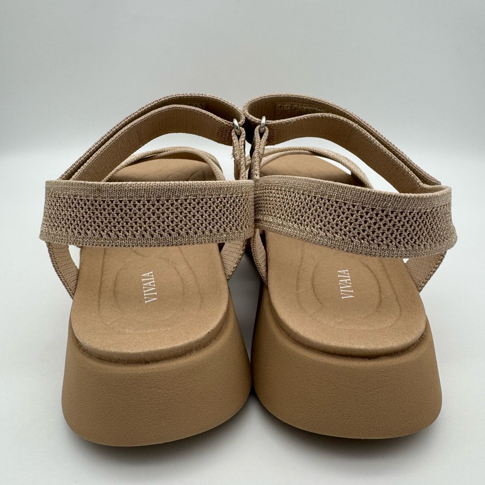 Vivaia Kiara Sport Wedge Platform Sandals Golden Almond Women's EU 43 / US 11 - Picture 4 of 8